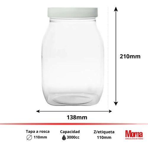 Frasco Plastico Cuadrado Pet 3000cc con Tapa X4 · 18783 · foto 03