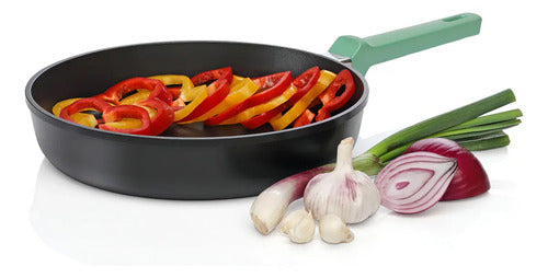 Set De Cocina X2 Sartén 24cm + Cacerola 24cm De Aluminio Fundido Con Recubrimiento Antiadherente Sin Pfoa Verde Tio Tito Verde Esmeralda