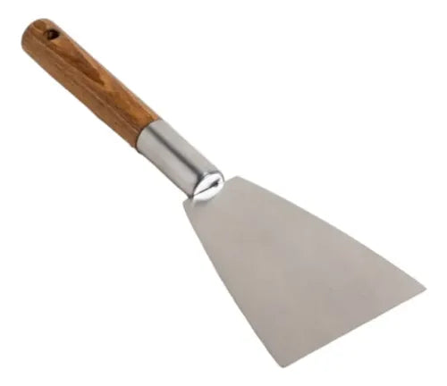 Espatula De Cocina De Acero Inoxidable Y Madera Acacia Color Plateado