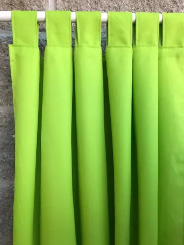 Cortina Tropical 2p 1.20x1.40m Negro Verde Manzana