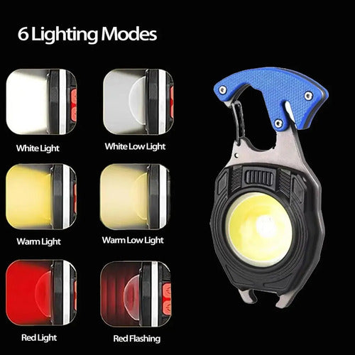 Linterna LED COB Recargable USB con Imán y Gancho Azul · 16726 · foto 08