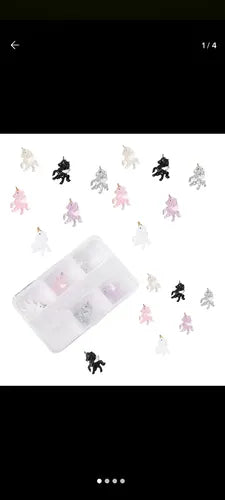 Kit Aplique 3d Kawaii Decoracion Uñas Unicornios