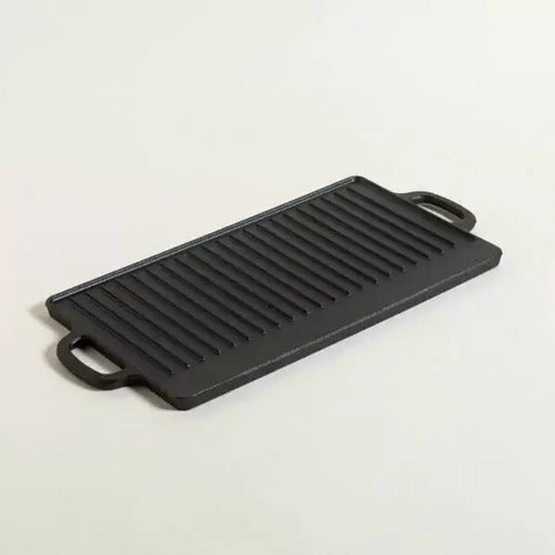 Plancha Fundicion Doble Uso 42,5x23,5 Cm Color Negro
