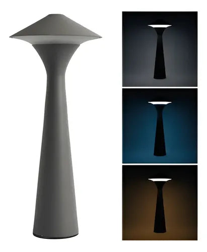 Velador Led Táctil Practiled Dimerizable Usb Metal Gris Recargable