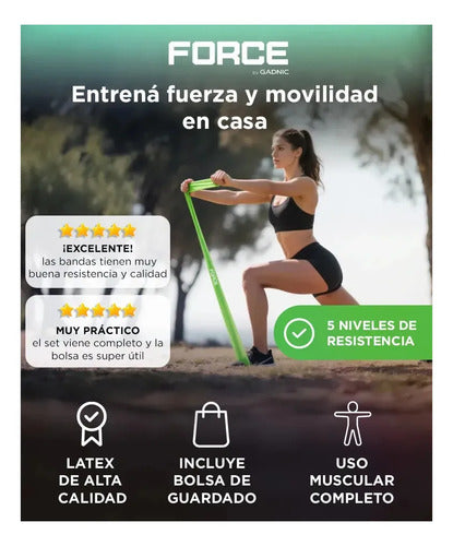 Kit x5 Bandas Elásticas Gadnic de Látex para Fitness · 16830 · foto 02