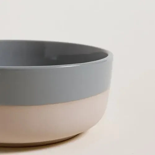 Bowl De Ceramica Base Beige - Linea Gante Color Gris