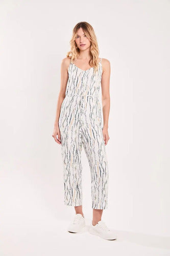 Mono Midi Musculosa De Poplin Rayon Natural Koxis Mujer