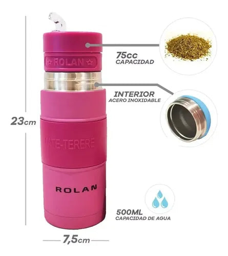 Mate Listo Autocebante Rolan Acero Inoxidable 500 ml Rosa · 8468 · foto 04
