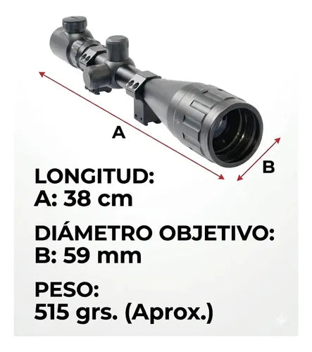 Mira Telescópica Cannon 4-16x50 con Retículo Iluminado y Montaje · 16803 · foto 03