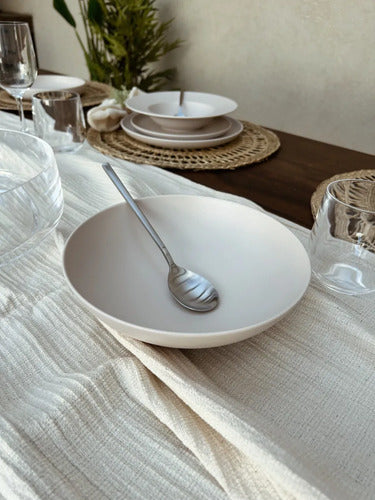 Ensaladera Compotera Porcelana Blanco Picadas Fine Plus 21cm Natural