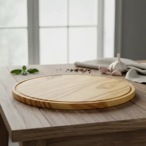 Tabla Pizza Trendy Redonda Madera Marrón 1u Claro