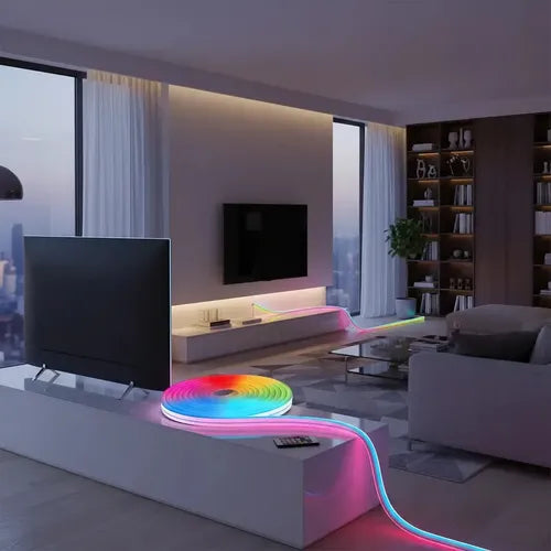 Tira Led Neon Rgb 5m Inteligente Bluetooth App Control Remot