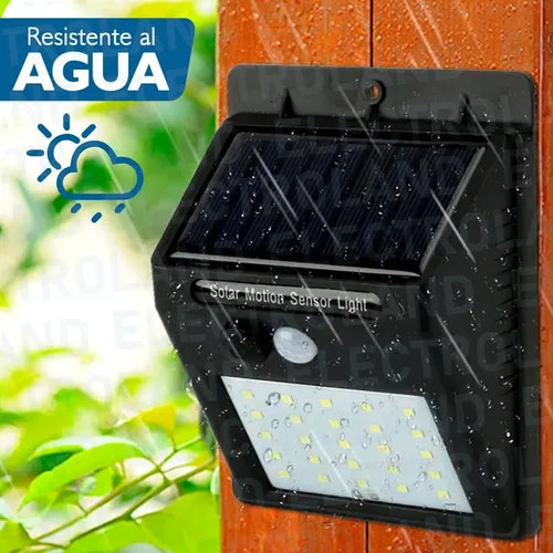 Reflector Solar Led Electroland 6w Exterior Ip65 Sensor Movimiento Luz Fría Negro Blanco Frío