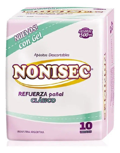 Apósito Refuerza Pañal Clásico Con Gel X10u Nonisec