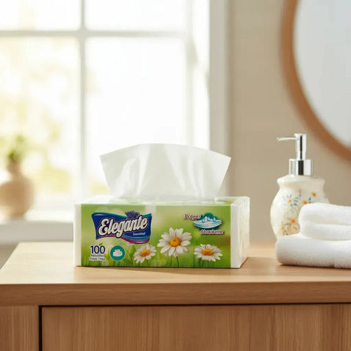 Pañuelos Triple Hoja Descartables Absorbentes Elegante X100u
