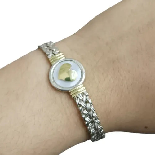 Pulsera Esmeralda Corazón Plata 18.5cm 1