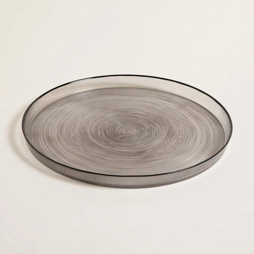 Bandeja De Cocina De Vidrio Ares 1600 Ml De 32cm Esfumado