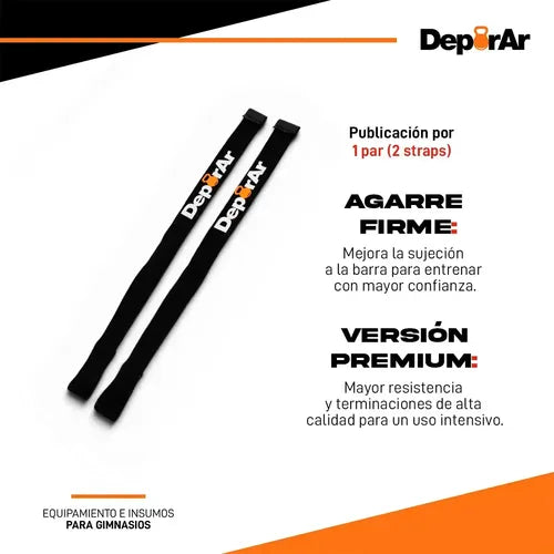 Cintas de Agarre DeporAr para Powerlifting x2 Negro · 16849 · foto 02