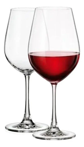 Set X 6 Copa Cristal Agua Vino Bohemia Sarah Titanium 520 Ml Color Transparente