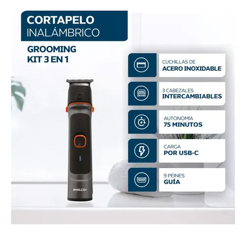 Grooming Kit Corta Pelo y Barba Philco CB8875SE Negro · 17152 · foto 12