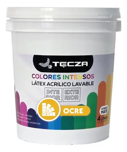 Pintura Latex Tecza 4l Ocre Mate Ocre Mate