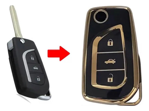 Funda De Llave Keyfad Corolla Hilux Negr