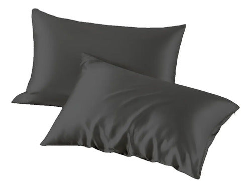 Funda Almohada Viento Textill 50x70 Saten Negro