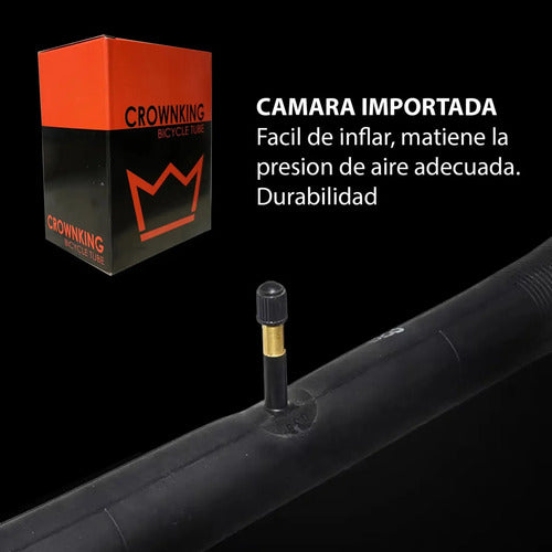 Cámara de Bicicleta Crownking 700x35 Válvula Schrader 48mm · 16900 · foto 05