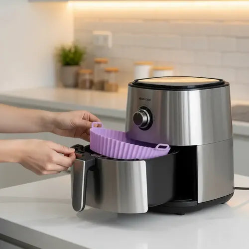 Molde Bandeja Silicona Redonda Freidora Aire Airfryer 20 Cm