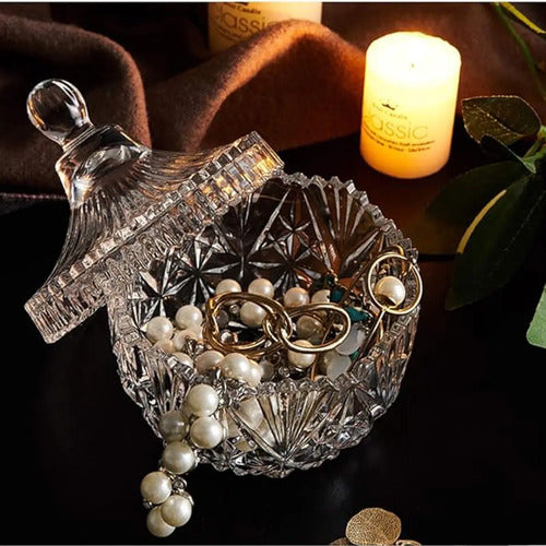 Caramelera Vidrio Portavela Frasco Tapa Bombonera Decorativa