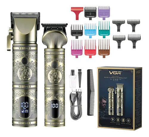 Set Cortar Pelo V-670 Dorado X2 Dorado
