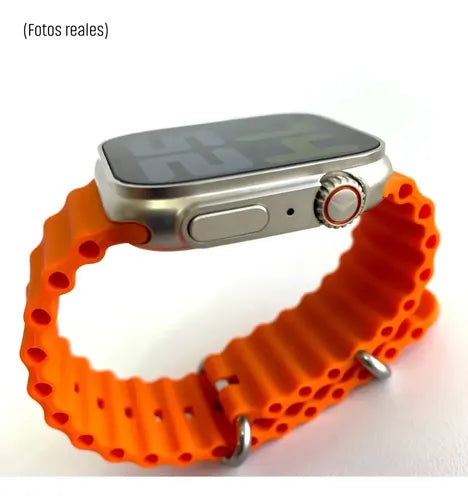 Smartwatch Technology Ultra Hombre Mujer Malla Extra Beige Deportiva Naranja Y Gris