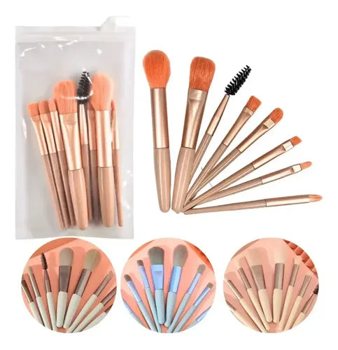 Set X8 Mini Brochas Pinceles para Maquillaje Verde · 18140 · foto 02