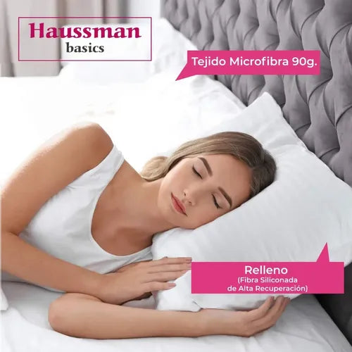 Set X2 Almohada Microfibra Vellon Siliconado Haussman 70x40