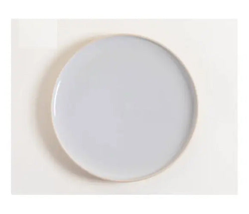 Plato Playo Korba Brillante Gris Claro De 27 Cm, De Cerámica Mishka