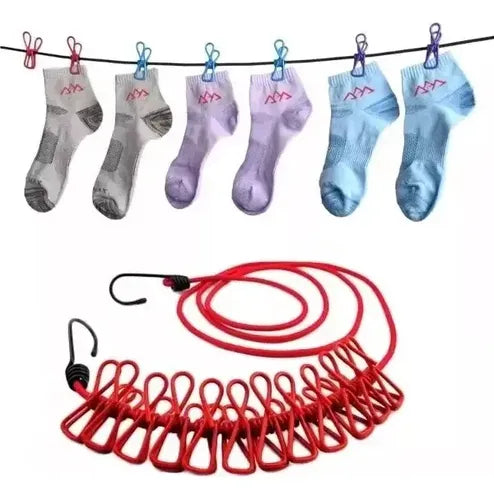 Tender Portatil Camping Extensor Broches Perchero Soga Pared Color Surtido