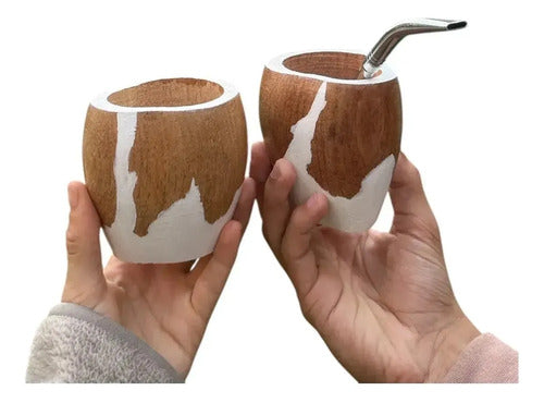 Mate Ranchero Algarrobo Artesanal Premium Pintado A Mano