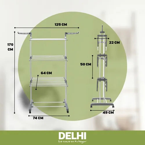 Tender Delhi Dl-700 De Pie Color Gris De 65cm X 75cm X 1.7m