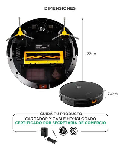 Aspiradora Robot Gadnic 3 en 1 Control App Voz 4 Modos Senso Negro · 20222 · foto 06