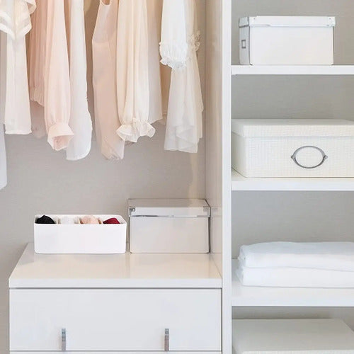 Organizador Multiuso Blanco 4 Divisiones Madera Casa Oficina