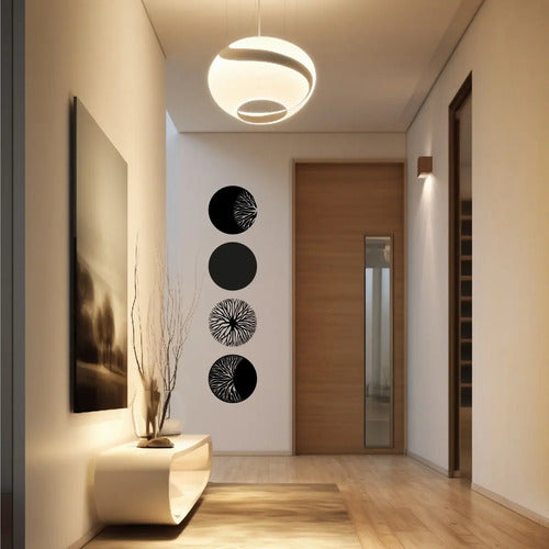 Cuadro Madera Calado Decorativo Moderno Circulos Ramas Arbol