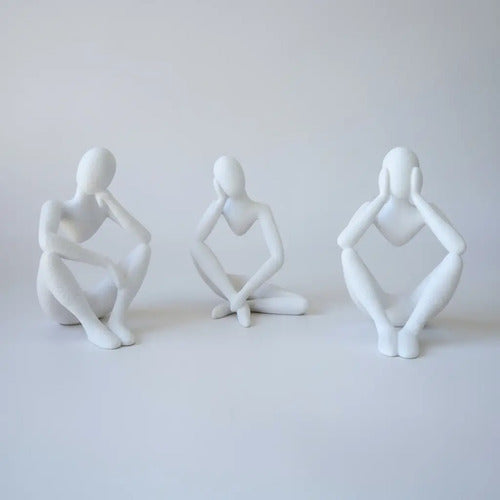 Combo X3 Adorno Figura Pensante Original Blanco