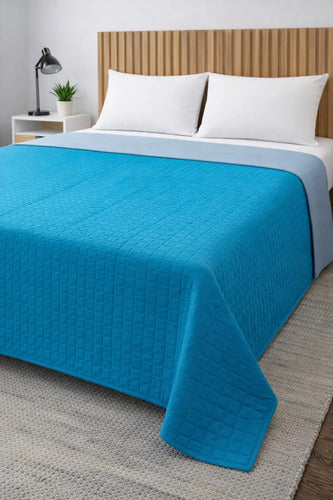 Cover Cubrecama Quilt Colors Verano Reversible Liso 1 1/2 Pz