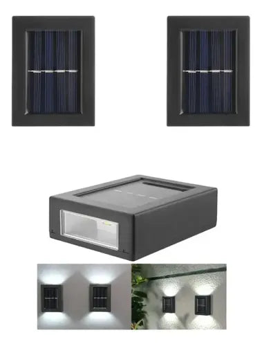 Aplique Led Solar 2p Frío Negro