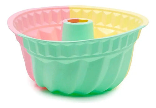Molde De Silicona Antiadherente Para Repostería, Flanera Redonda De 20 Cm Multicolor