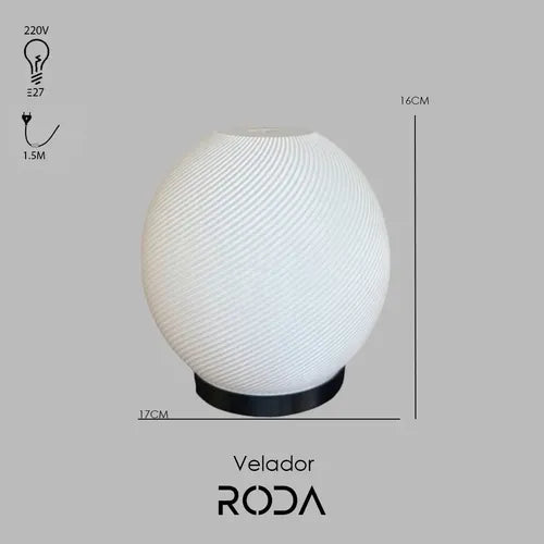Lampara Velador Dekia Roda Negro/blanco Negro Blanco