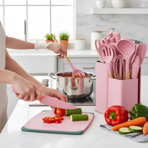 Set Juego De Utensilios Cocina Silicona X19 Piez Mango Mader