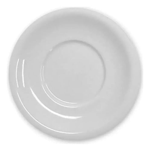 Plato Café 11cm Jaspeada Blanco 2p Blanco Lisa