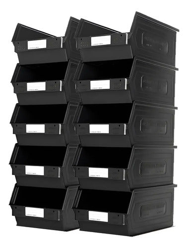 Kit 10 Gavetas Plásticas Apilables 3a2plz 35x20x14,5 Cm