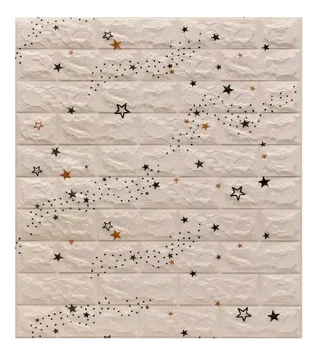 Pared Decorativa 3d Out Ladrillo X10u Blanco Con Estrellas